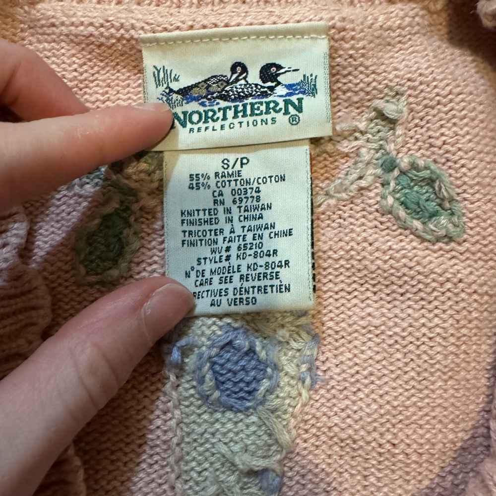 Vintage Northern Reflections Pastel Knit Vest - Picture 2 of 4